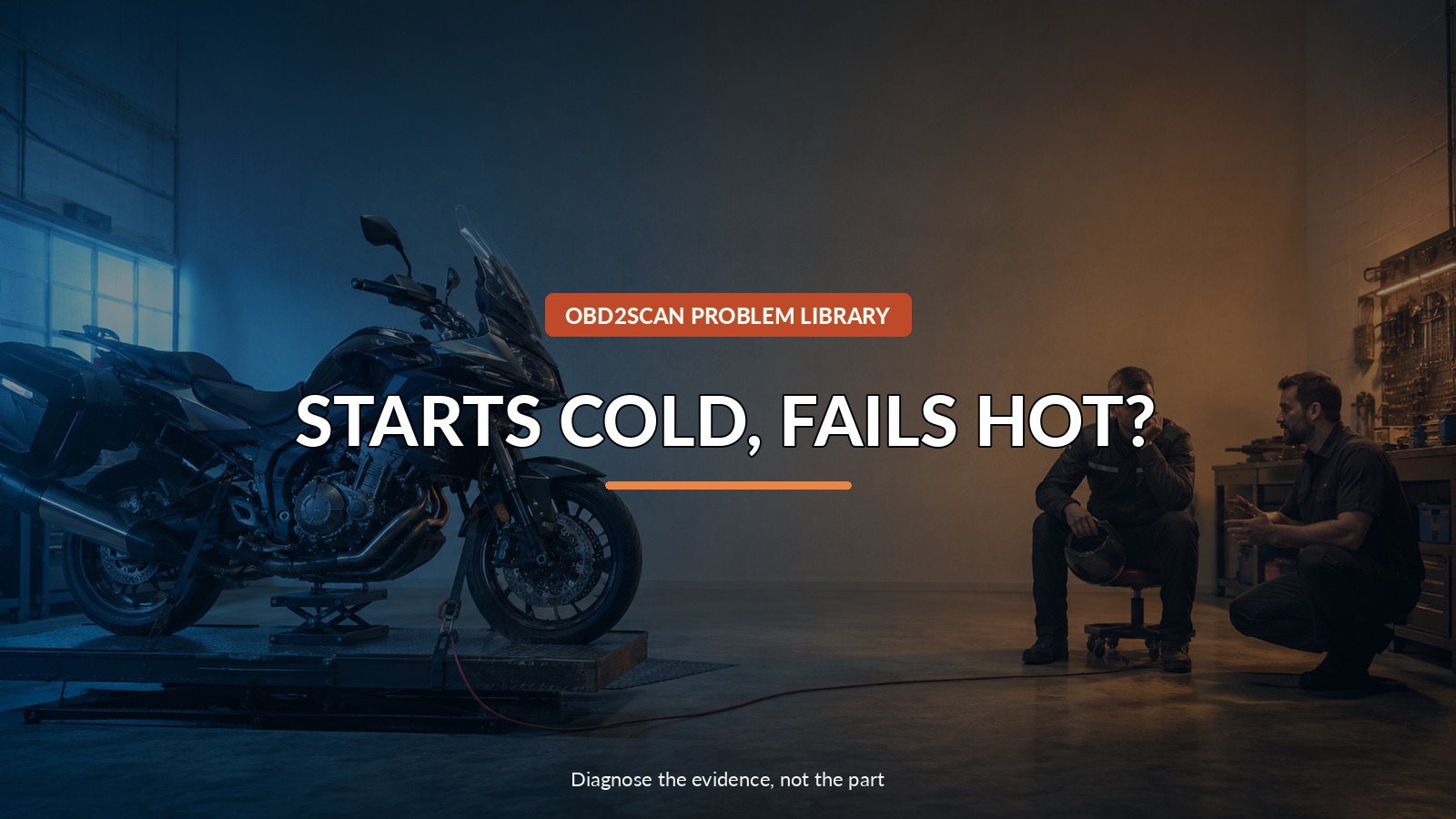 Starts Cold, Fails Hot? — conceptual diagnostic scene
