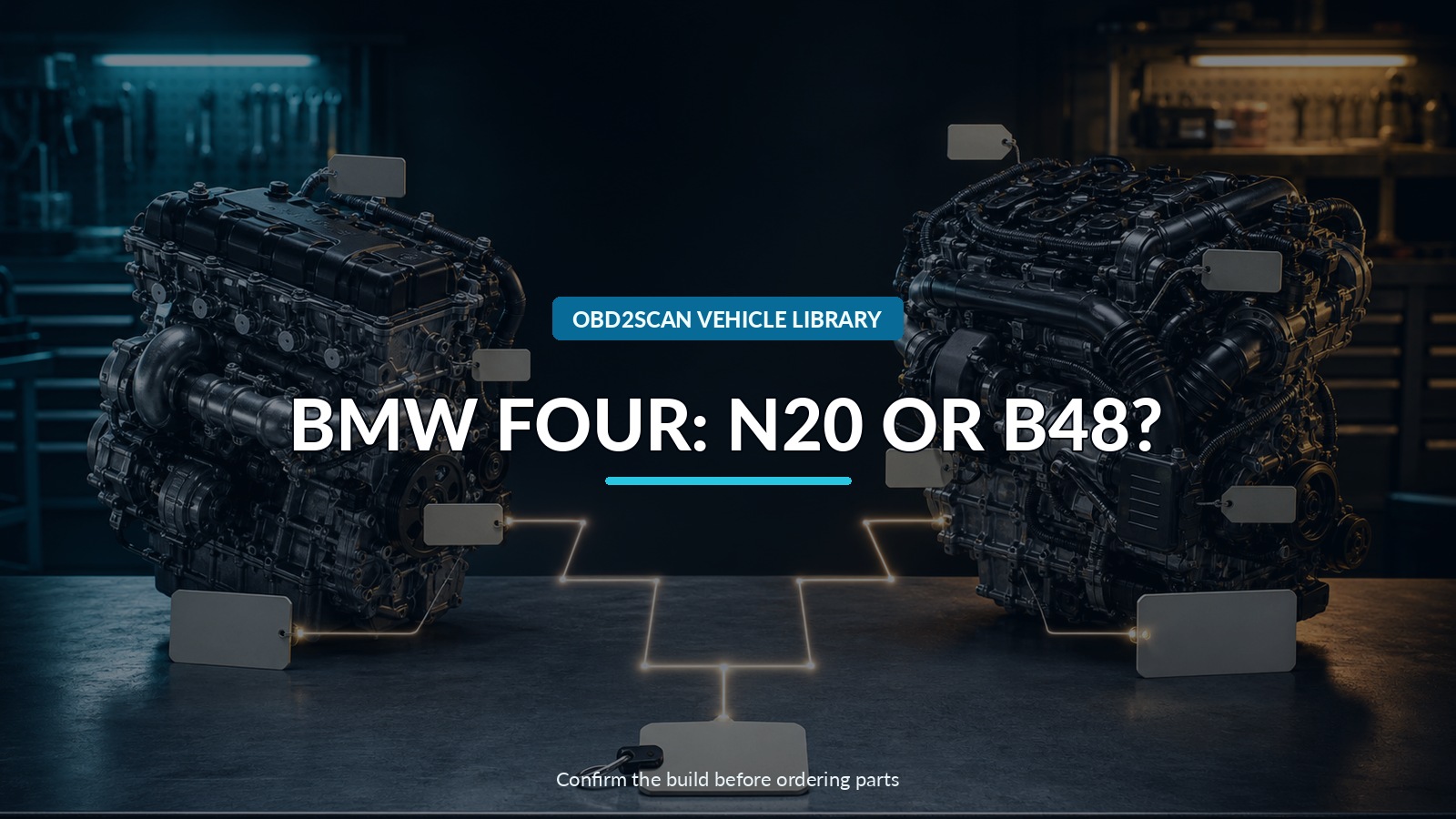 Bmw Four: N20 Or B48? — conceptual vehicle identity-verification scene