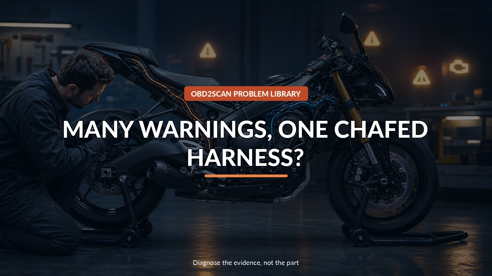 Many Warnings, One Chafed Harness? — conceptual diagnostic scene