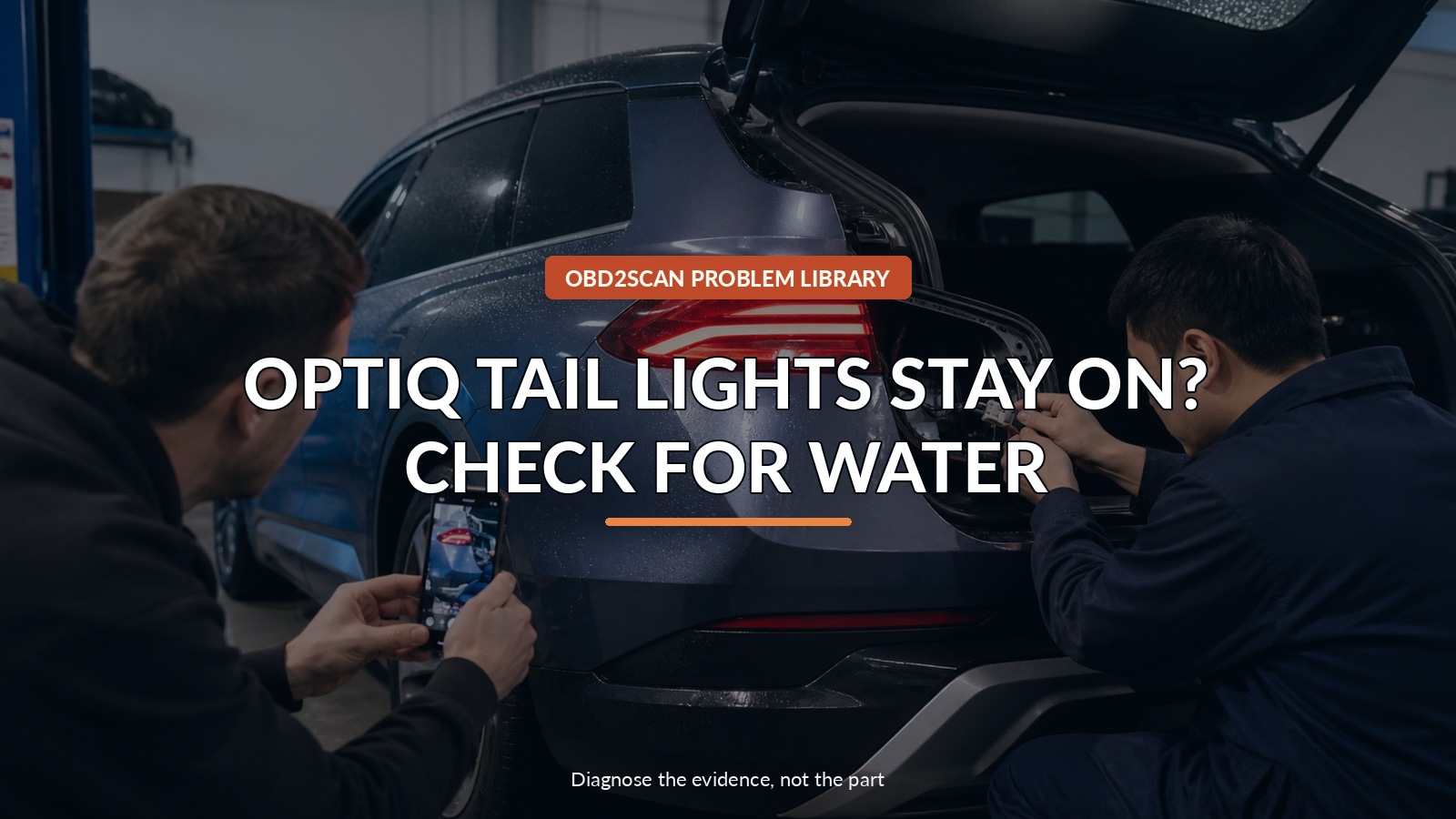 Optiq Tail Lights Stay On? Check For Water — conceptual diagnostic scene