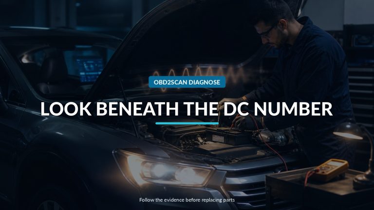Look Beneath The Dc Number — conceptual diagnostic scene