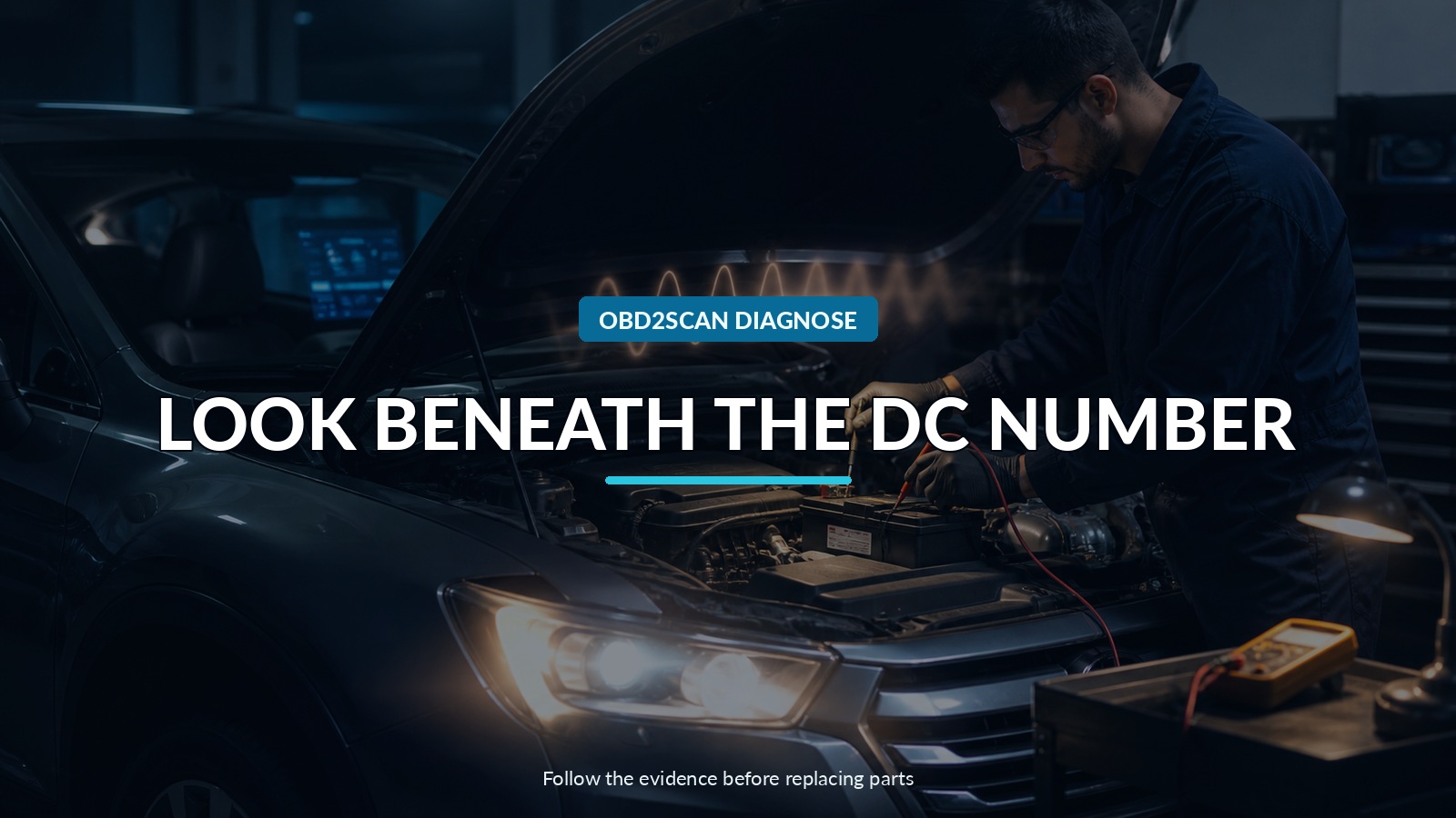 Look Beneath The Dc Number — conceptual diagnostic scene