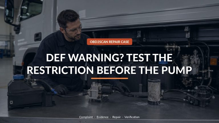 Def Warning? Test The Restriction Before The Pump — conceptual diagnostic scene