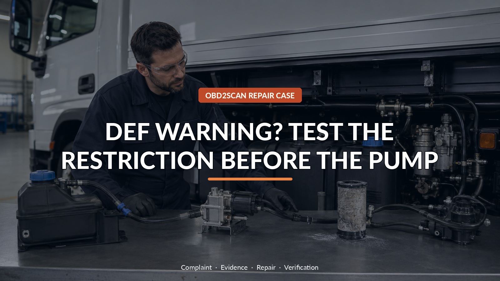 Def Warning? Test The Restriction Before The Pump — conceptual diagnostic scene