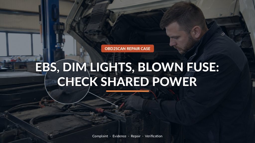 DAF XF95 EBS Warning, Dimming Lights and Blown Radio Fuse: One Battery Bridge Cable Linked Them