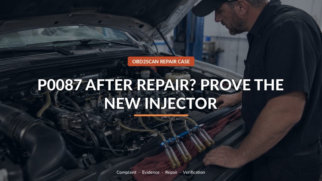 Dodge Ram 2500 P0087 Returned After a Full Fuel-System Repair: One Reman Injector Was Bypassing Rail Pressure