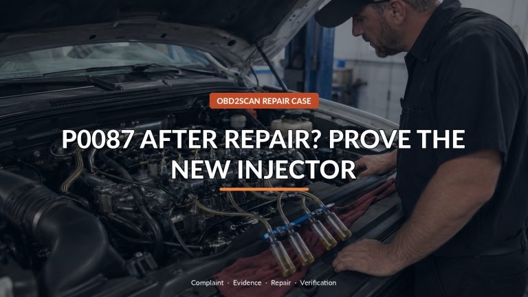 P0087 After Repair? Prove The New Injector — conceptual diagnostic scene