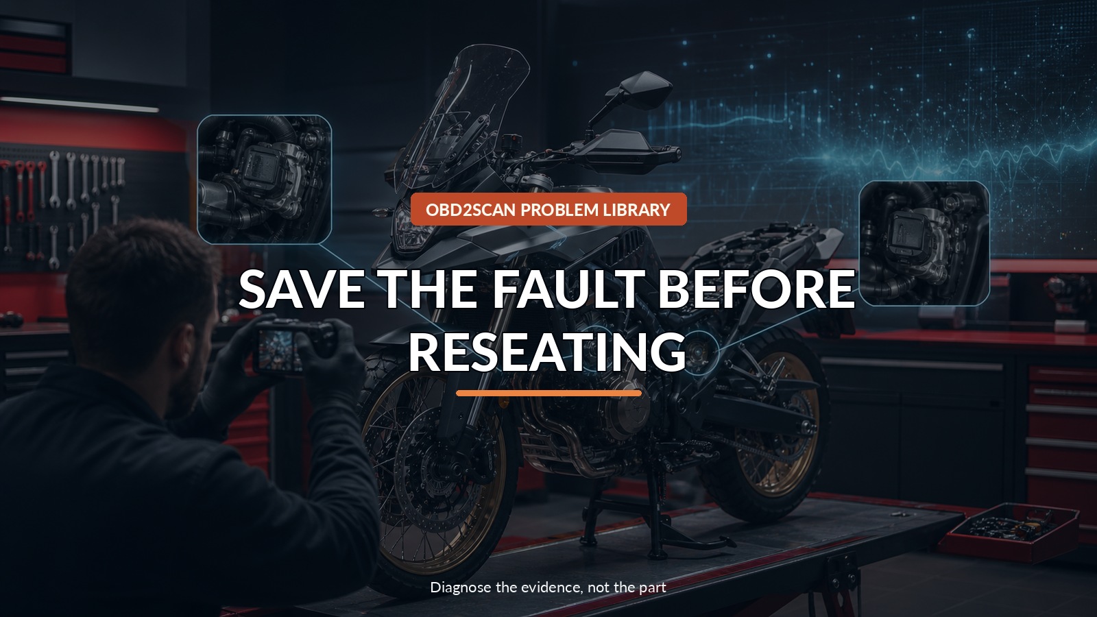 Save The Fault Before Reseating — conceptual diagnostic scene