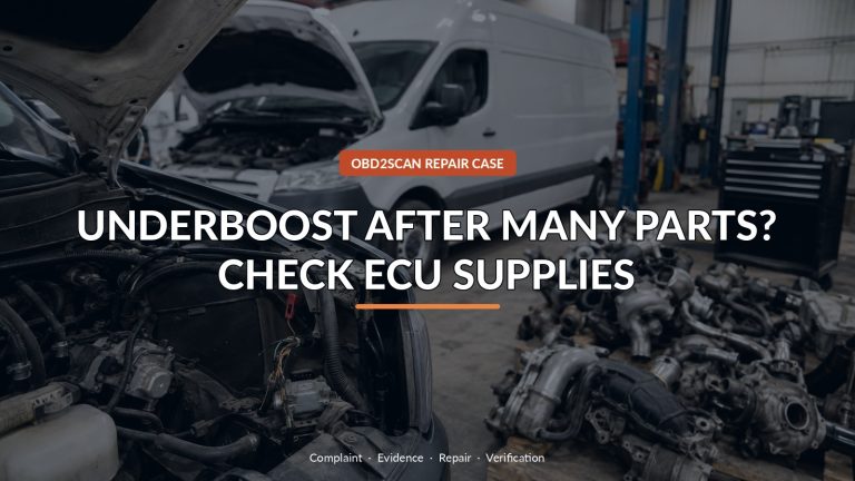 Underboost After Many Parts? Check Ecu Supplies — conceptual diagnostic scene