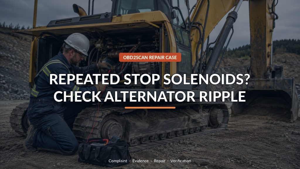 Fiat Kobelco E135 Kept Killing Stop Solenoids: Alternator Ripple Was the Cause