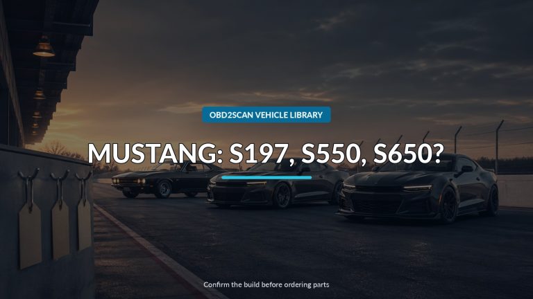 Mustang: S197, S550, S650? — conceptual vehicle identity-verification scene
