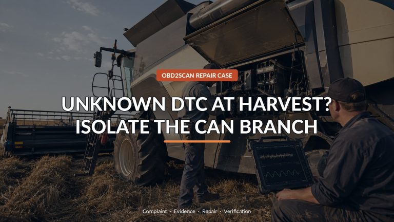 Unknown Dtc At Harvest? Isolate The Can Branch — conceptual diagnostic scene