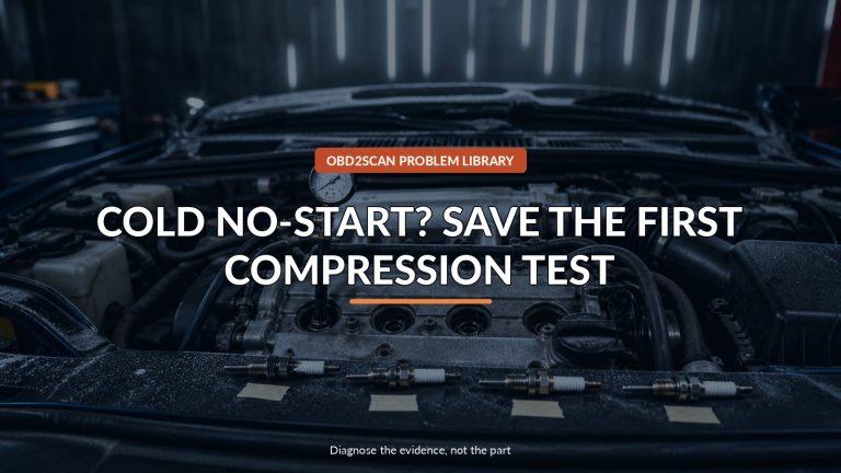 Cold No-Start? Save The First Compression Test — conceptual diagnostic scene