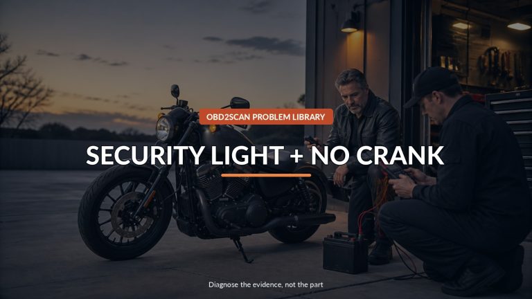 Security Light + No Crank — conceptual diagnostic scene