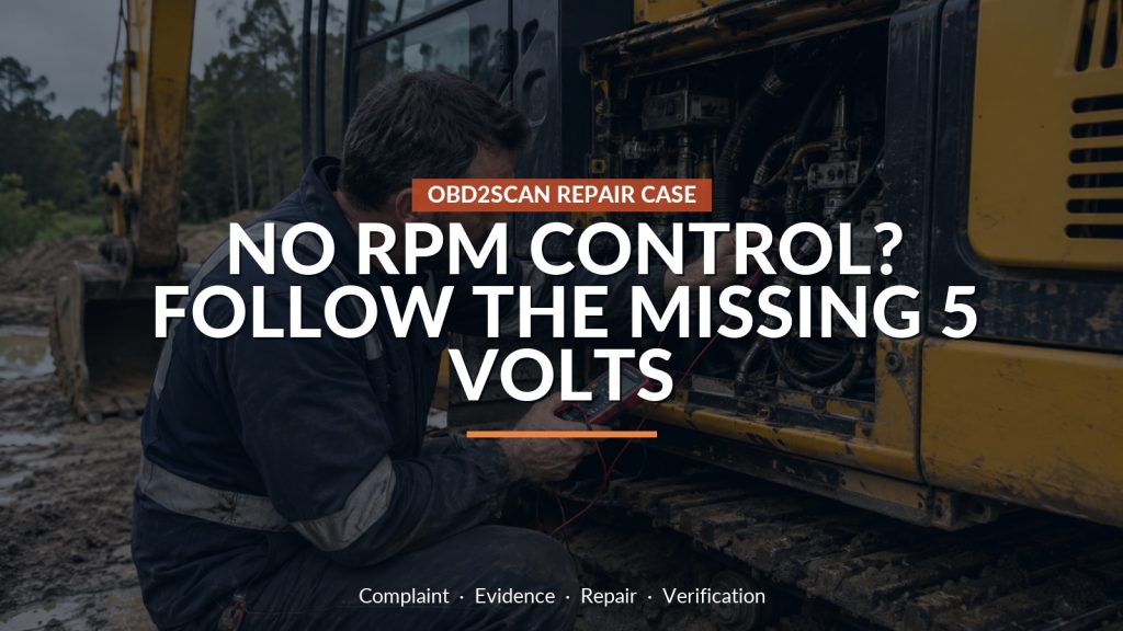 Hitachi Zaxis 135 Would Not Raise RPM: Two Blank Readings Shared One Missing 5-Volt Feed