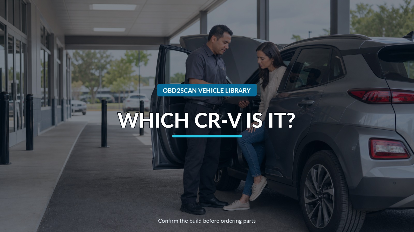 Which Cr-V Is It? — conceptual vehicle identity-verification scene