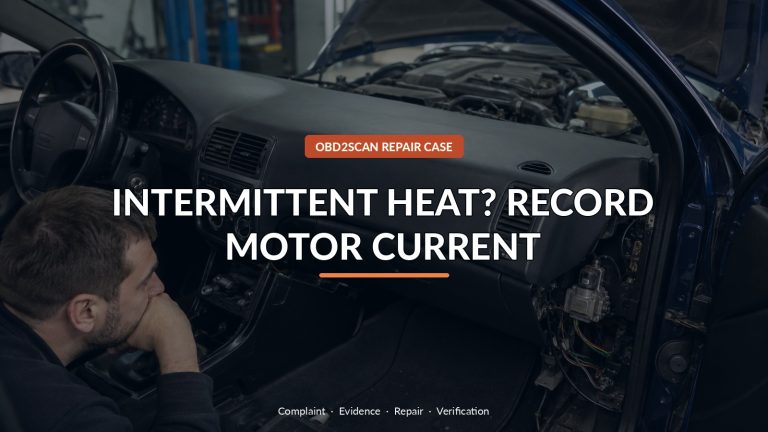 Intermittent Heat? Record Motor Current — conceptual diagnostic scene