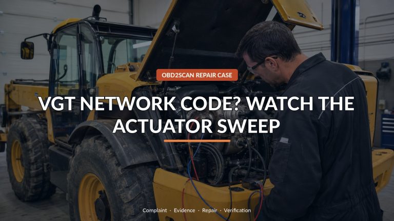 Vgt Network Code? Watch The Actuator Sweep — conceptual diagnostic scene