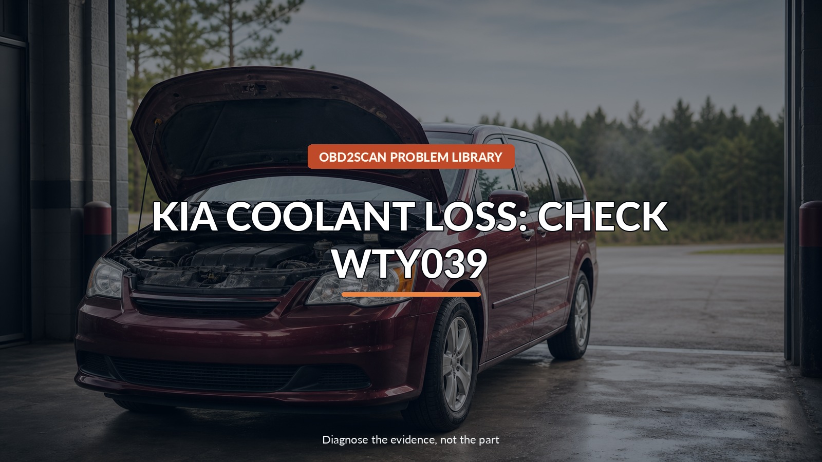 Kia Coolant Loss: Check Wty039 — conceptual diagnostic scene
