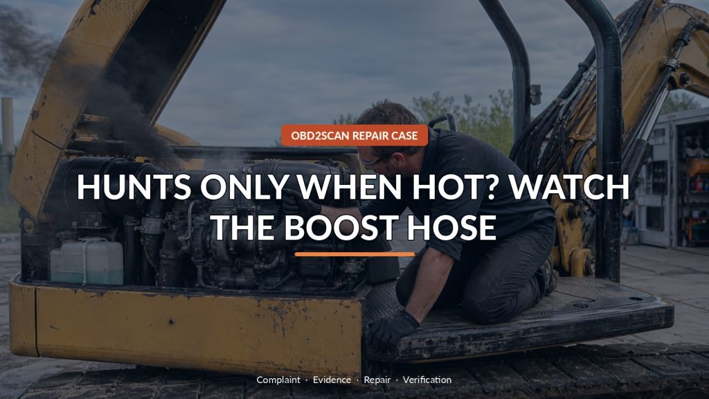 Komatsu 138US Hunted and Smoked Only When Hot: A MAF Housing Had Cut the Boost Hose
