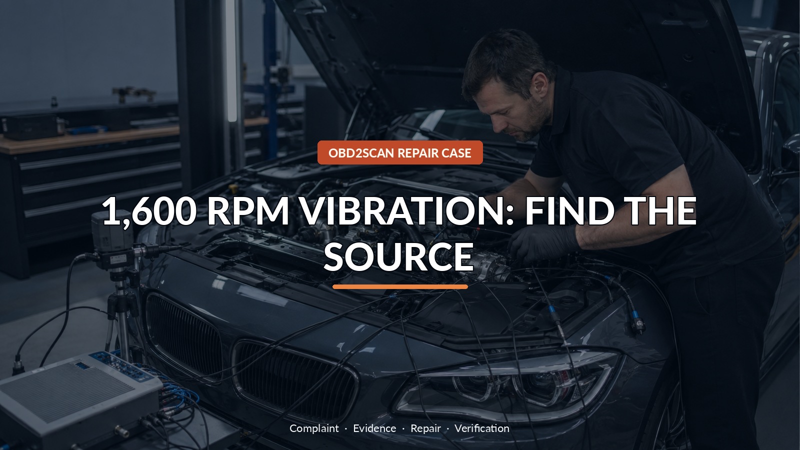 1,600 Rpm Vibration: Find The Source — conceptual diagnostic scene