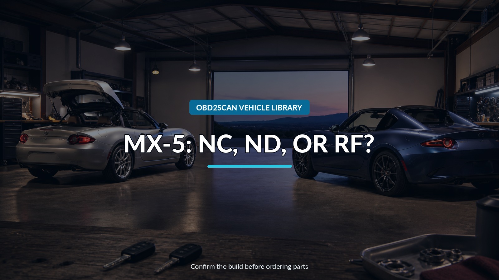 Mx-5: Nc, Nd, Or Rf? — conceptual vehicle identity-verification scene