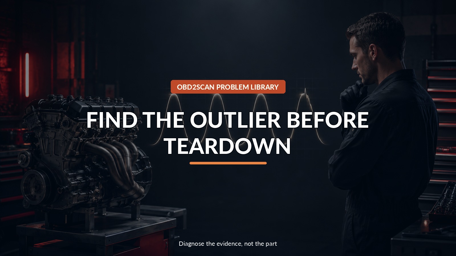 Find The Outlier Before Teardown — conceptual diagnostic scene
