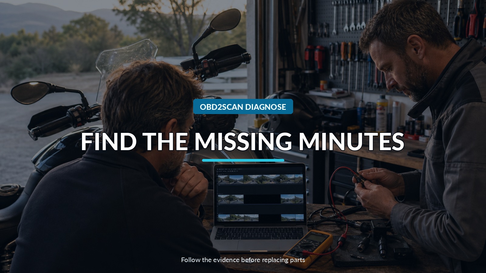 Find The Missing Minutes — conceptual diagnostic scene
