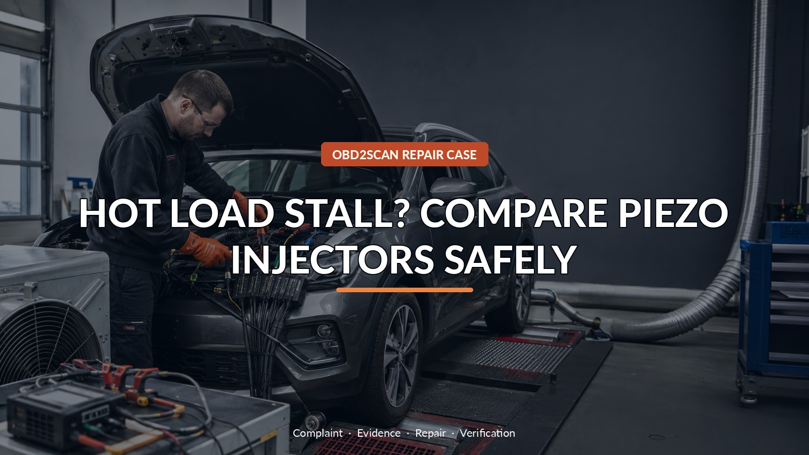 Hot Load Stall? Compare Piezo Injectors Safely — conceptual diagnostic scene