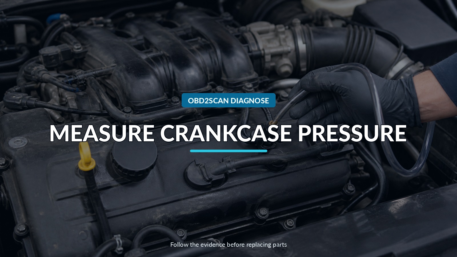 Measure Crankcase Pressure — conceptual diagnostic scene