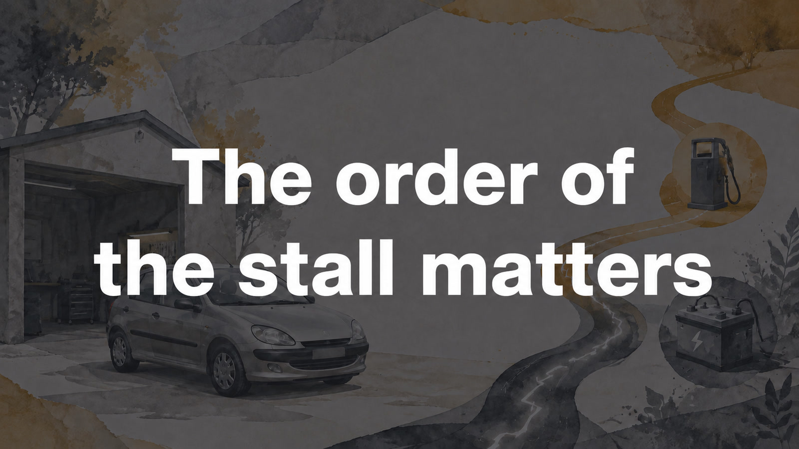 Conceptual editorial illustration: The order of / the stall matters