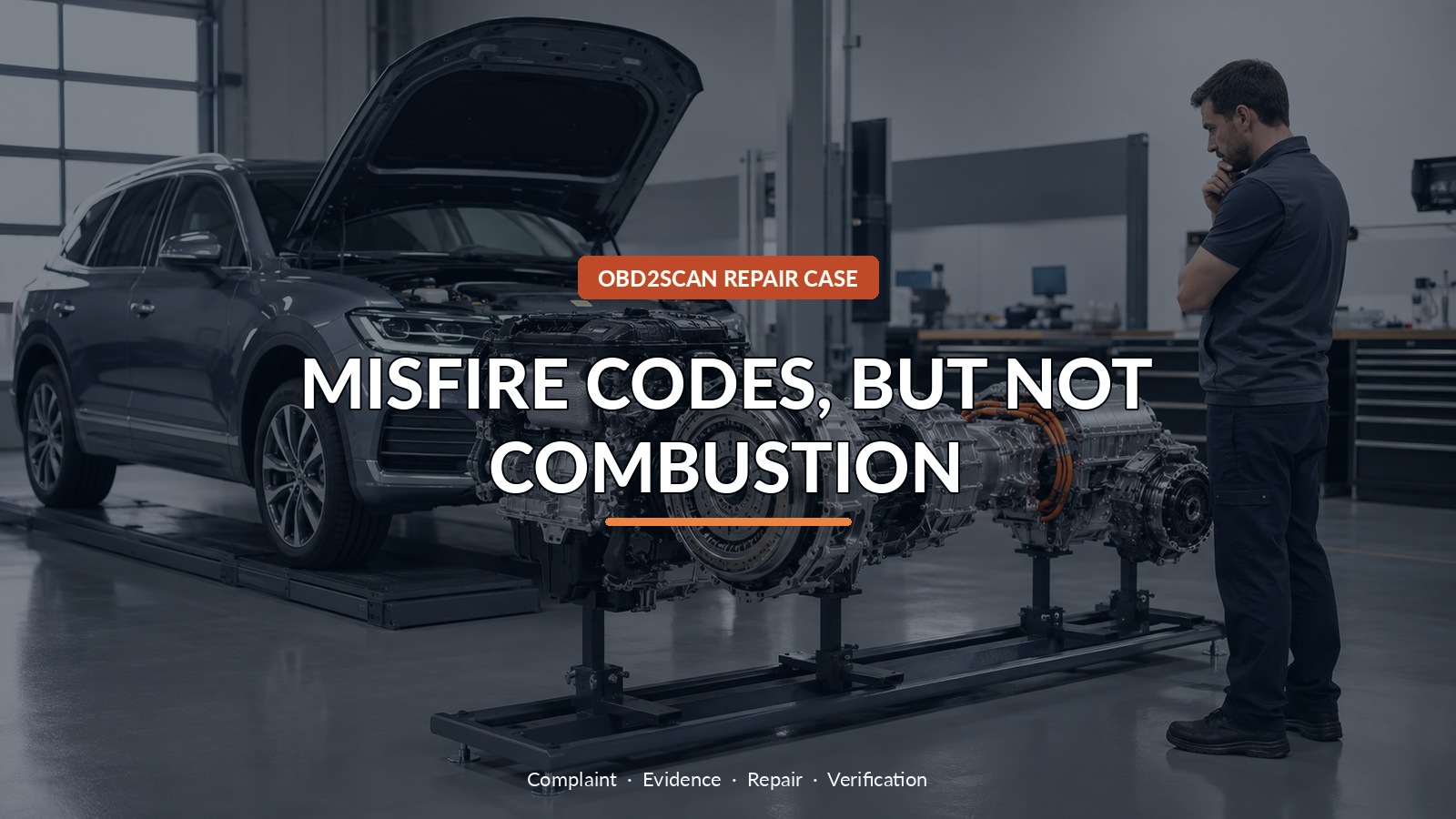 Misfire Codes, But Not Combustion — conceptual diagnostic scene