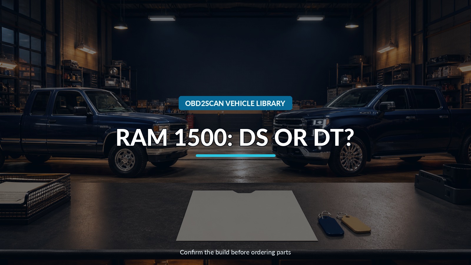 Ram 1500: Ds Or Dt? — conceptual vehicle identity-verification scene