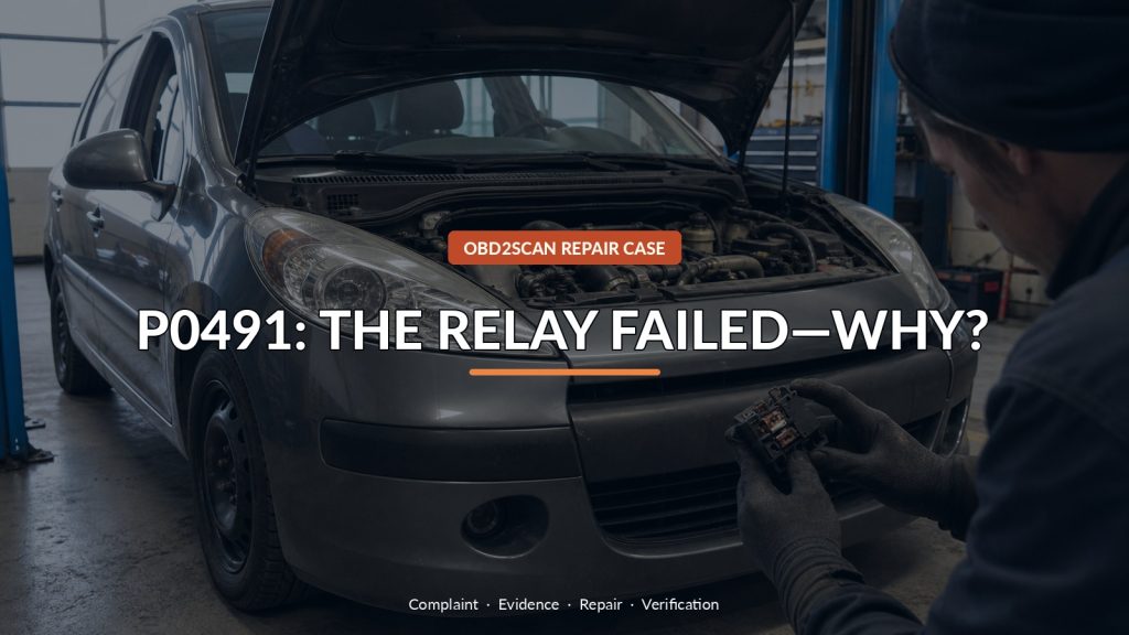 SEAT Leon P0491 With No Power at the Air Pump: The Relay Failed, but the Motor Wrote the Warning