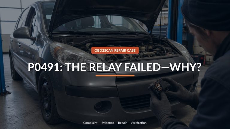 P0491: The Relay Failed—Why? — conceptual diagnostic scene