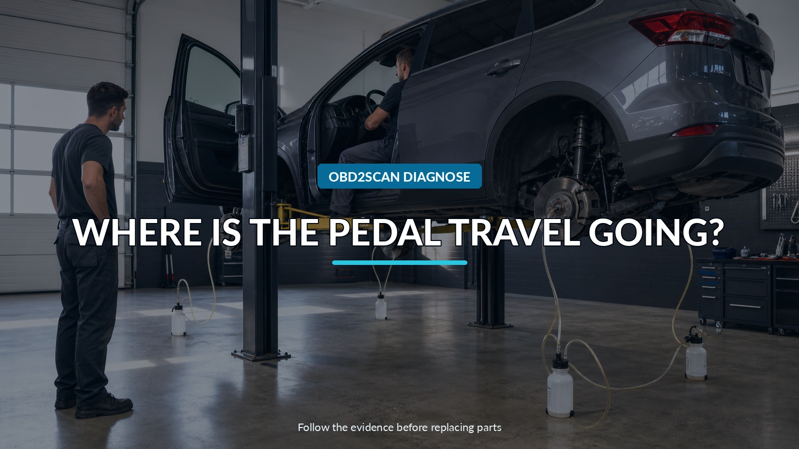 Where Is The Pedal Travel Going? — conceptual diagnostic scene