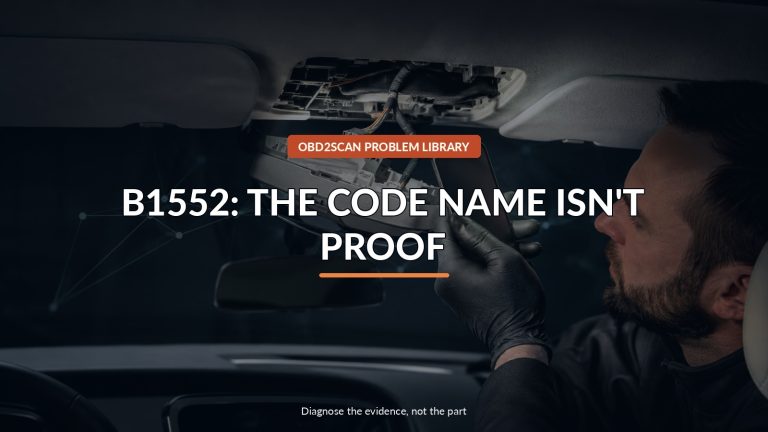 B1552: The Code Name Isn'T Proof — conceptual diagnostic scene