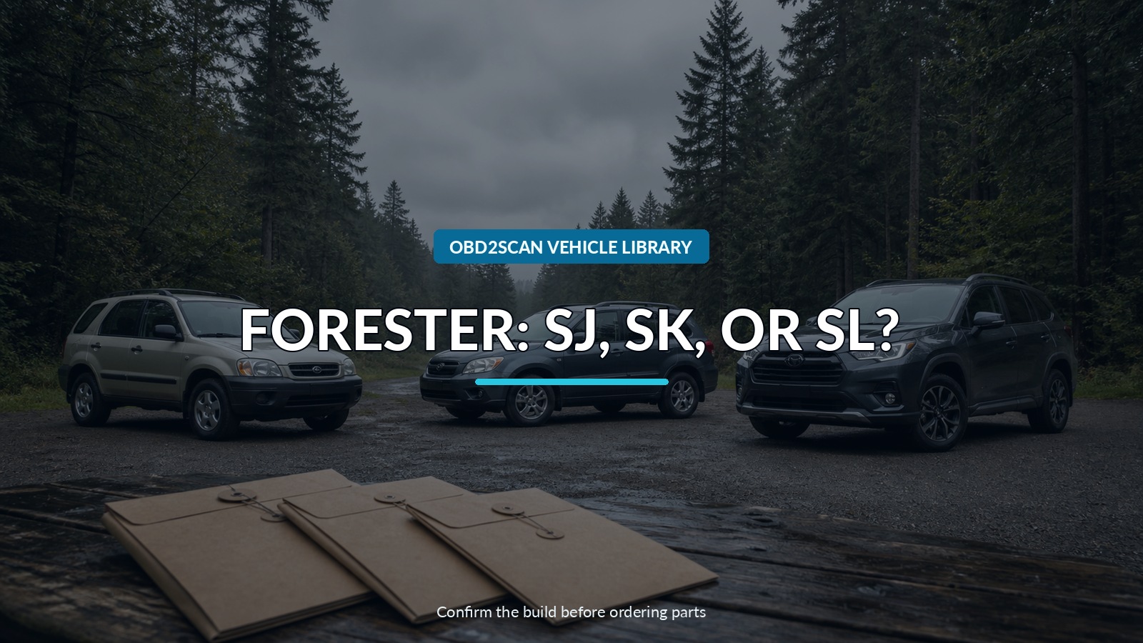 Forester: Sj, Sk, Or Sl? — conceptual vehicle identity-verification scene