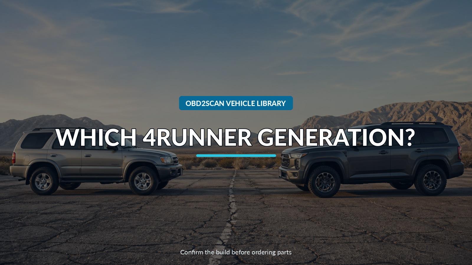 Which 4Runner Generation? — conceptual vehicle identity-verification scene