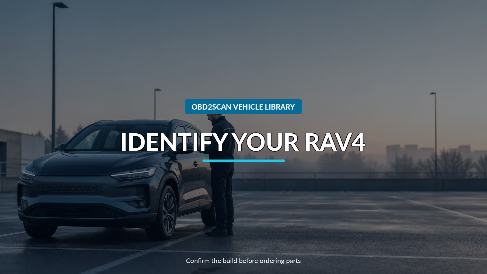 Identify Your Rav4 — conceptual vehicle identity-verification scene