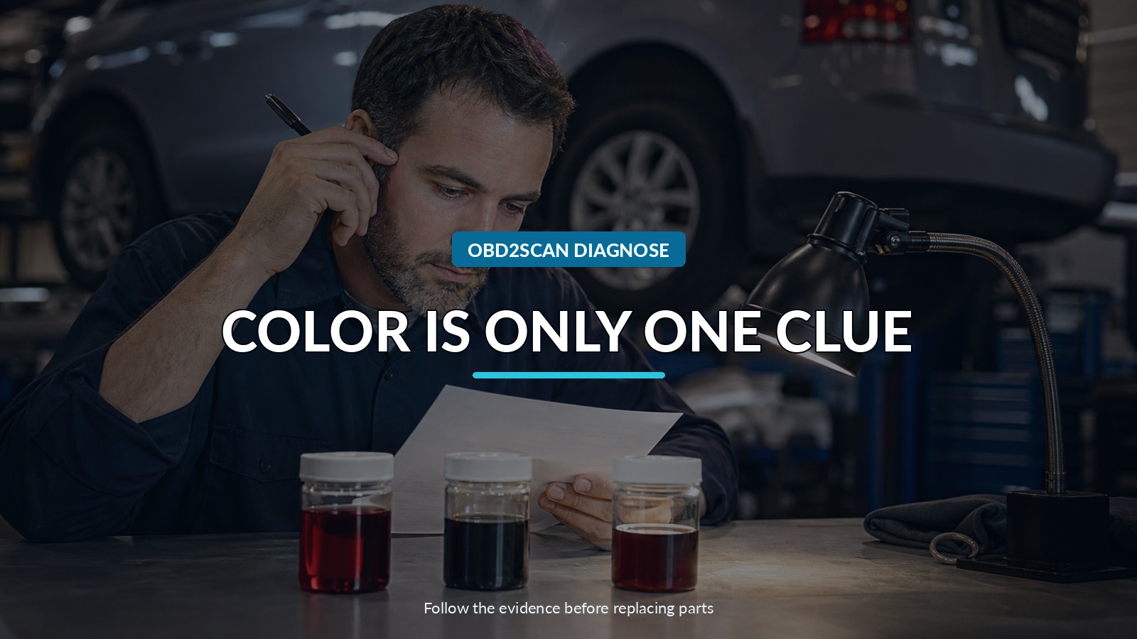 Color Is Only One Clue — conceptual diagnostic scene