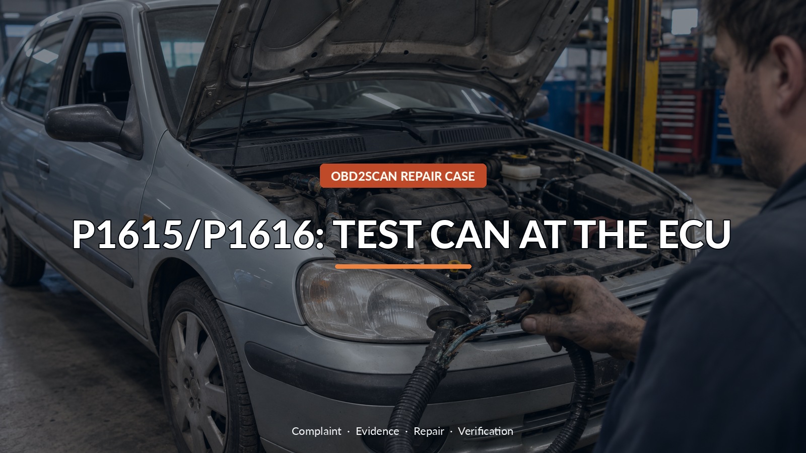 P1615/P1616: Test Can At The Ecu — conceptual diagnostic scene