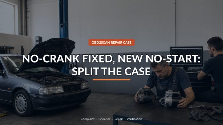 No-Crank Fixed, New No-Start: Split The Case — conceptual diagnostic scene