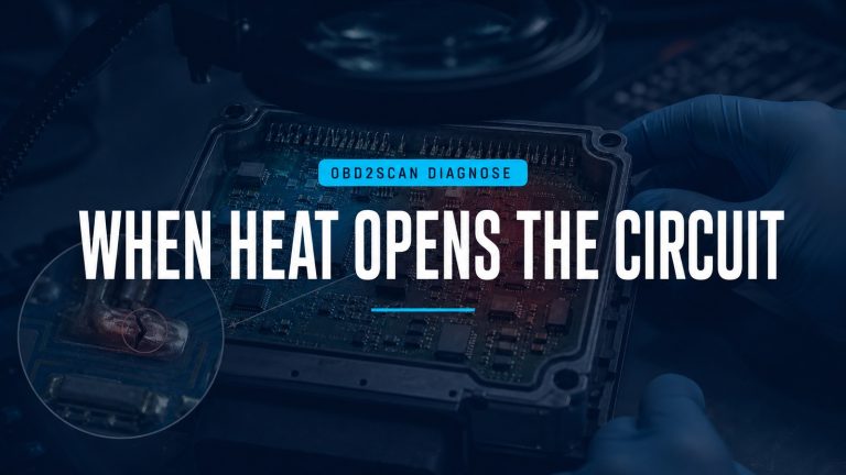 When Heat Opens The Circuit — conceptual diagnostic scene