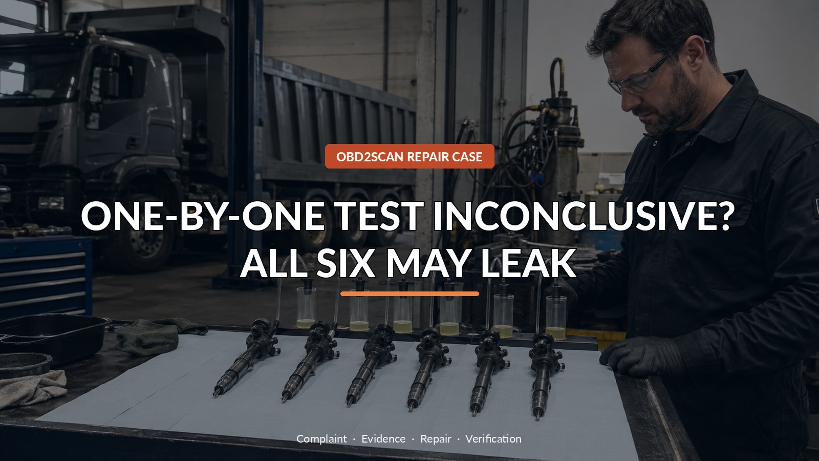 One-By-One Test Inconclusive? All Six May Leak — conceptual diagnostic scene